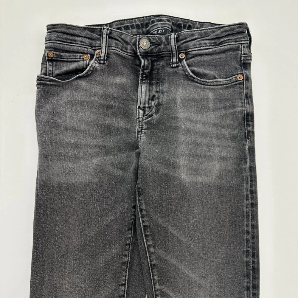 American Eagle Stacked Skinny‎ Men's size 30x34 Black Denim Jeans